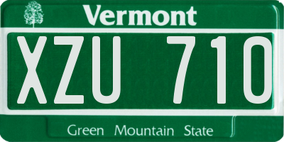 VT license plate XZU710