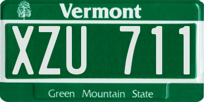 VT license plate XZU711