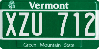 VT license plate XZU712