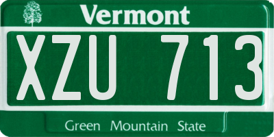 VT license plate XZU713