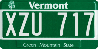 VT license plate XZU717