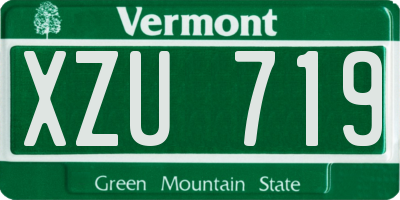 VT license plate XZU719