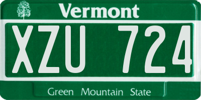VT license plate XZU724