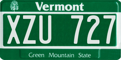 VT license plate XZU727