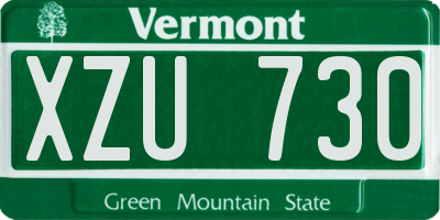 VT license plate XZU730
