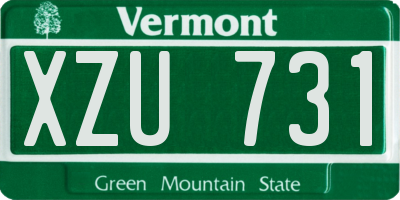 VT license plate XZU731