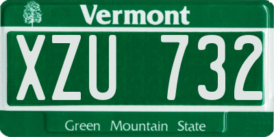 VT license plate XZU732