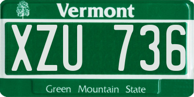 VT license plate XZU736