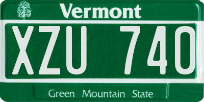 VT license plate XZU740