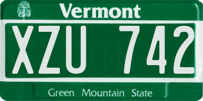 VT license plate XZU742