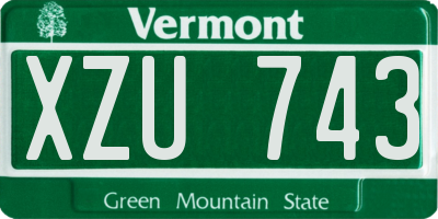 VT license plate XZU743