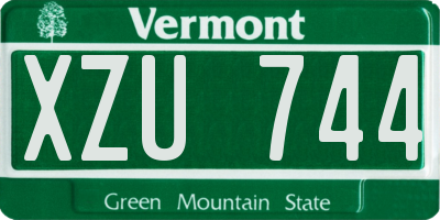 VT license plate XZU744