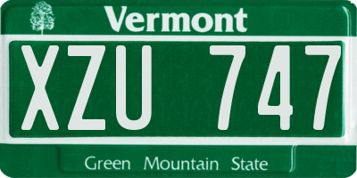 VT license plate XZU747