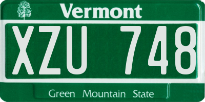 VT license plate XZU748