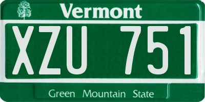 VT license plate XZU751
