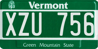 VT license plate XZU756