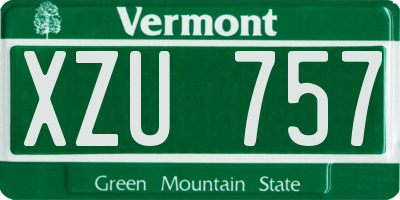 VT license plate XZU757