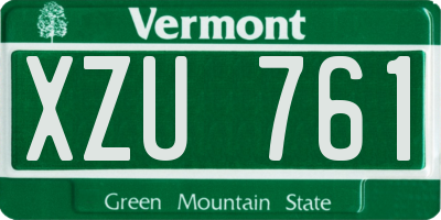 VT license plate XZU761