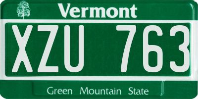 VT license plate XZU763