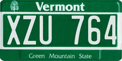 VT license plate XZU764