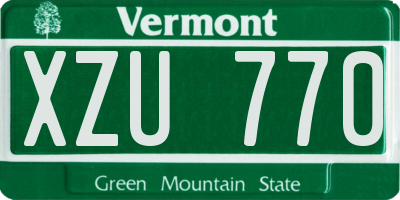 VT license plate XZU770