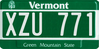 VT license plate XZU771