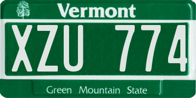 VT license plate XZU774