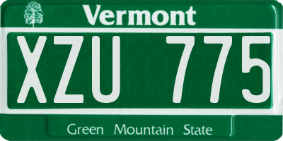 VT license plate XZU775