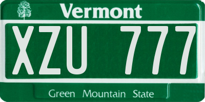 VT license plate XZU777