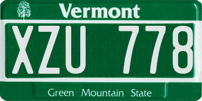 VT license plate XZU778