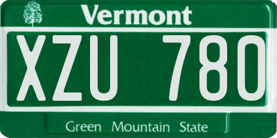 VT license plate XZU780