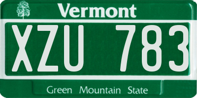 VT license plate XZU783