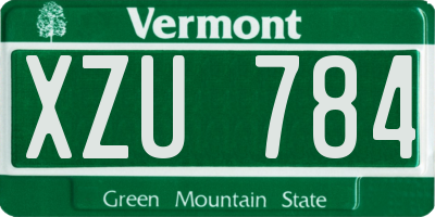 VT license plate XZU784