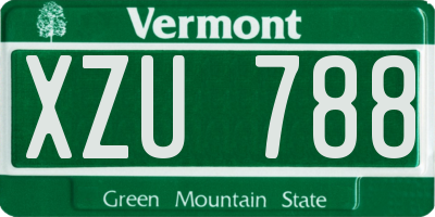 VT license plate XZU788
