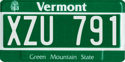 VT license plate XZU791