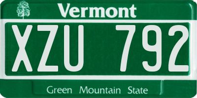 VT license plate XZU792