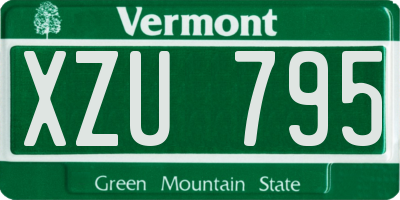 VT license plate XZU795