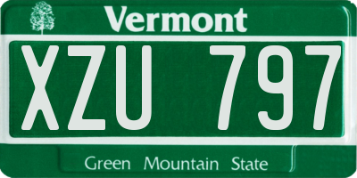 VT license plate XZU797