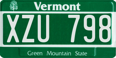 VT license plate XZU798