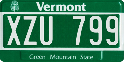 VT license plate XZU799