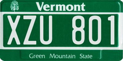 VT license plate XZU801