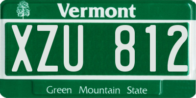 VT license plate XZU812