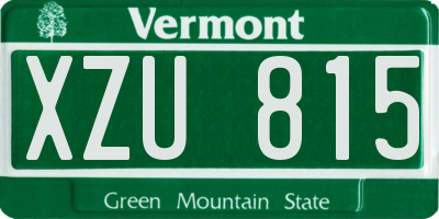 VT license plate XZU815