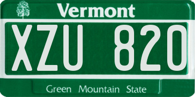 VT license plate XZU820
