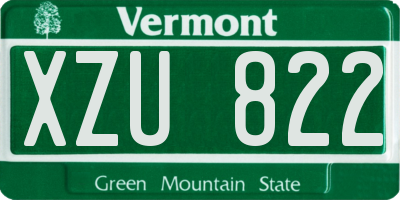 VT license plate XZU822