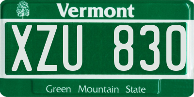 VT license plate XZU830