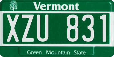VT license plate XZU831