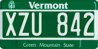 VT license plate XZU842