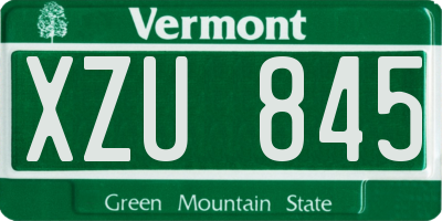 VT license plate XZU845