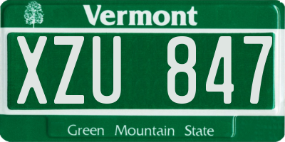VT license plate XZU847